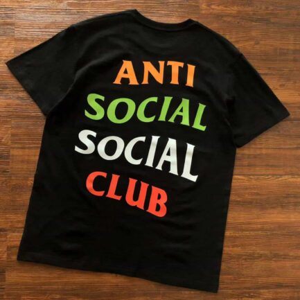 Anti Social Social Club Muliti Color Logo Black Tee